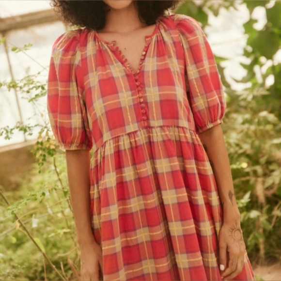 The GREAT. the ravine dress in lakehouse plaid, 1 ( small ) - Picture 2 of 10